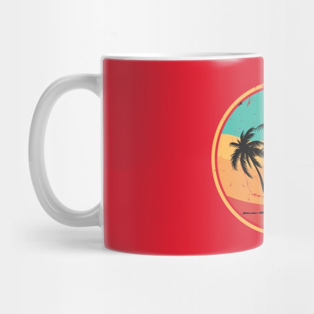 Vintage Tropical Palm Tree Beach by The WYLD Tribe